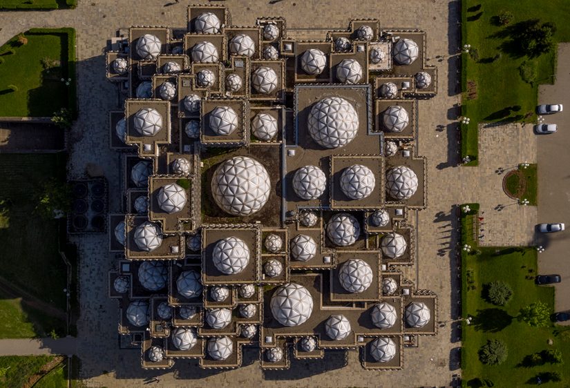 national library of kosovo aerial view